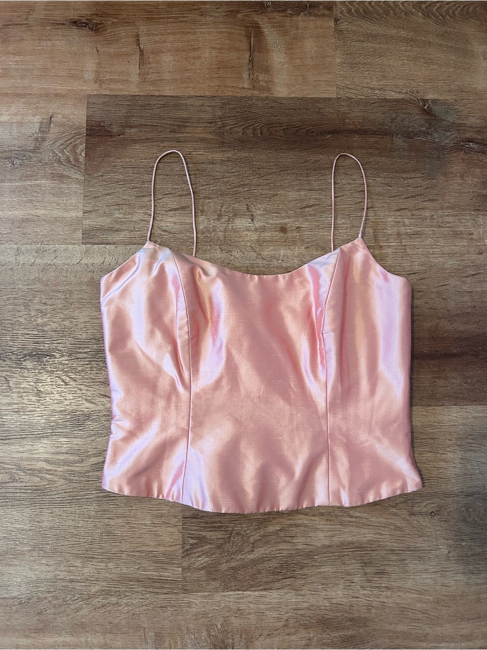 Silky Pink Spaghetti-Strap Cami Top
